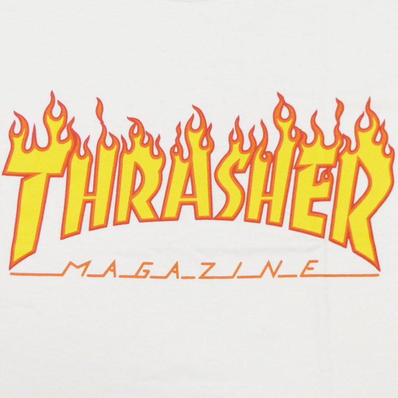 スラッシャー Thrasher Flame Logo Tee White Yellow スラッシャーｔシャツ Thrasherｔシャツ フレイムロゴ Flame Logo 大阪心斎橋アメ村warp Web Shop