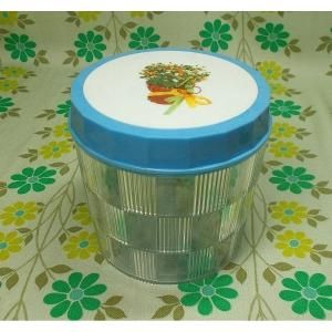 レトロプラスチック 市松アートポット 丸型 花束