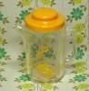 レトロプラスチック 花柄 ピッチャー イエロー