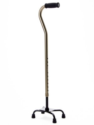 アルミ製4点支柱杖 つや消しシルバー - 【杖・ステッキ販売センター】 国内最大級・600種類以上/杖の専門通販