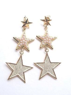スリースターパールピアス(イヤリング) SET