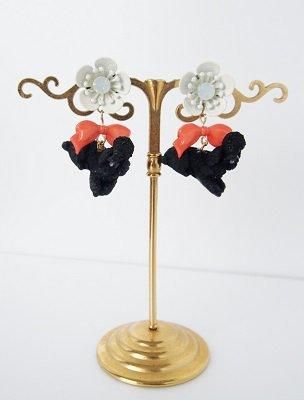 キャンディフラワーアニマルピアス(イヤリング) SET ブラックプードル