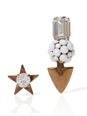 ブロンズベクトルクリスタルピアス&スターピアス SET