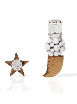 ブロンズホーンクリスタルピアス&スターピアス セット
