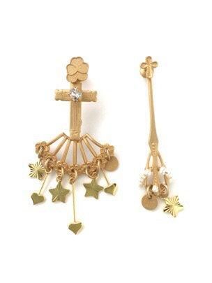クロスブリリアントアシンメトリーピアス(イヤリング) SET