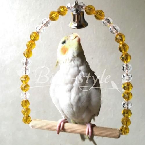 ブランコに乗るオカメインコ