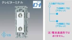 パナソニック WTF4473W 埋込高シールドテレビターミナル 2端子 10 - 2602MHz 絶縁枠付 ホワイト