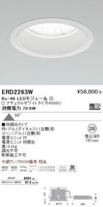 遠藤照明 ERD2263W LEDベースダウンライト Rs-48 LEDモジュール付 ナチュラルホワイト 非調光 角度58度