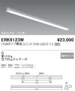 遠藤照明 ERK9123W LEDベースライト 反射笠付形 110Wタイプ直付 2灯用 (専用ユニット別売)