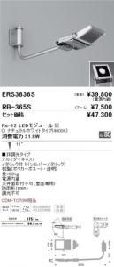 遠藤照明 ERS3836S+RB365S セット品 アウトドアスポットライト Rs-12 LEDモジュール付 ナチュラルホワイト