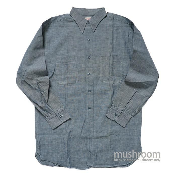 Wide Awake Chambray Work Shirt 15 Deadstock 古着屋 Mushroom マッシュルーム ヴィンテージクロージングストア