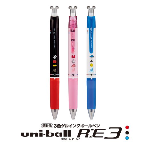 【ディズニー】uni-ball ユニボール RE3 0.5 三菱鉛筆 ドナルド/ミニー/ミッキー メール便可 - 文房具のオンライン通販　多山文具