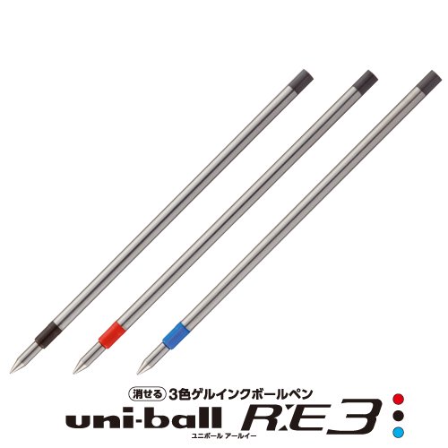 【新品】（まとめ）三菱鉛筆 消せる3色ゲルインクボールペン ユニボールR：E3 替芯 0.5mm ブラック URR10305.24 1本 【×30セッ