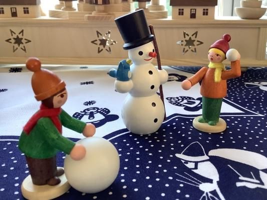 【未使用】ドイツ クリスマス 室内ライト（雪だるま）木製工芸品 エルツザイフェン 未使用】ドイツ クリスマス 室内ライト（雪だるま）木製工芸品