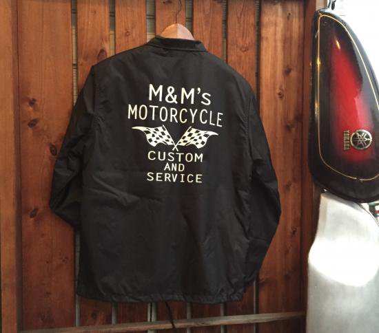 M&M's motorcycle コーチジャケット ボア付き ブラック - M&M's 