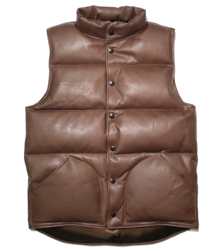 BROWN by 2-tacs LEATHER DOWN VEST - MAGIC THEATER web store