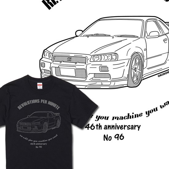 R34 GTR　NO.96 Tシャツ