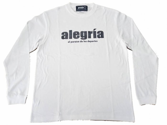 【alegria/アレグリア】 alegria/アレグリア 定番ロゴ ロングスリーブシャツ ※袖口リブ仕様 (WHITE-BLACK) -  alegria（アレグリア）｜「フットボール・フットサルのある喜び・楽しみ」をコンセプトに、フットボール・フットサルをメインとしたストリートファッションスタイル...