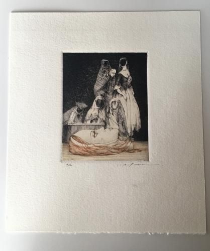 □アルフォンス・イノウエ手彩色銅版画『失われた顔』サイン入