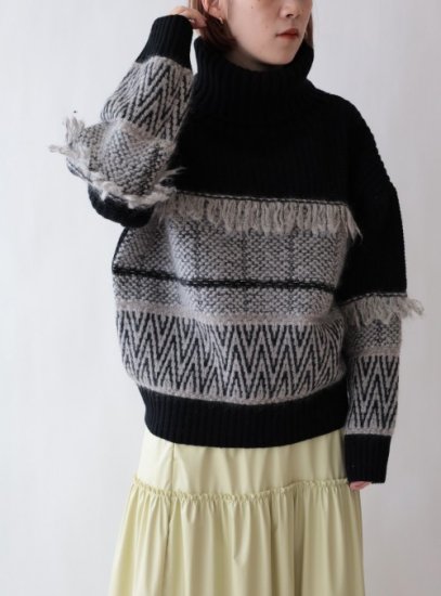<img class='new_mark_img1' src='https://img.shop-pro.jp/img/new/icons47.gif' style='border:none;display:inline;margin:0px;padding:0px;width:auto;' />30%OFF 「EN’DAY」Wool fringe knit