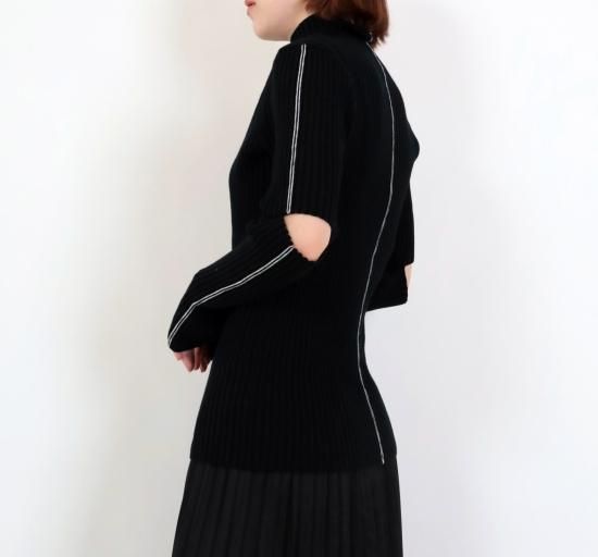 rito structure CUTTING SLEEVE KNIT TOP