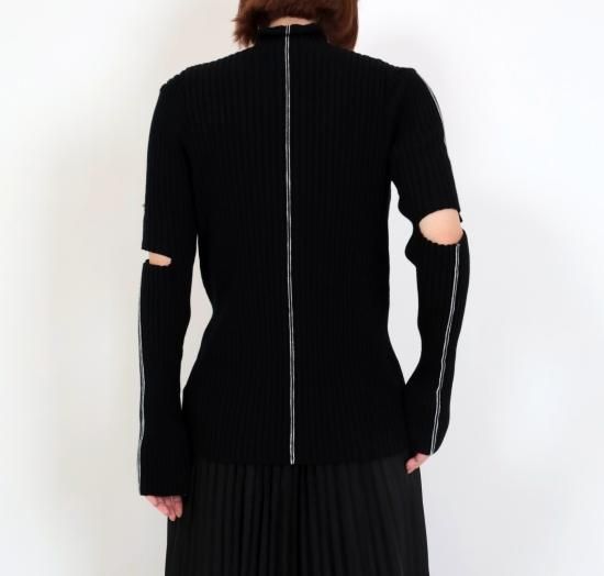 トップス rito structure CUTTING SLEEVE KNIT TOP rito structure CUTTING SLEEVE KNIT TOP