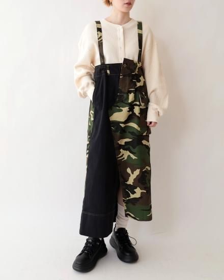 <img class='new_mark_img1' src='https://img.shop-pro.jp/img/new/icons47.gif' style='border:none;display:inline;margin:0px;padding:0px;width:auto;' />2023SPRING USU GALLERY Military camo suspenders skirt