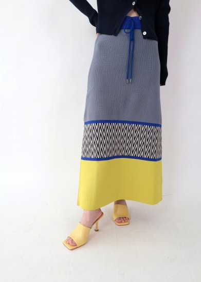 <img class='new_mark_img1' src='https://img.shop-pro.jp/img/new/icons47.gif' style='border:none;display:inline;margin:0px;padding:0px;width:auto;' />「EN'DAY」 Blocking knit skirt
