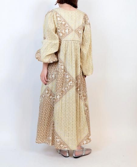 30%OFF 「sara mallika」 Cotton Lurex Scarf Print Dress