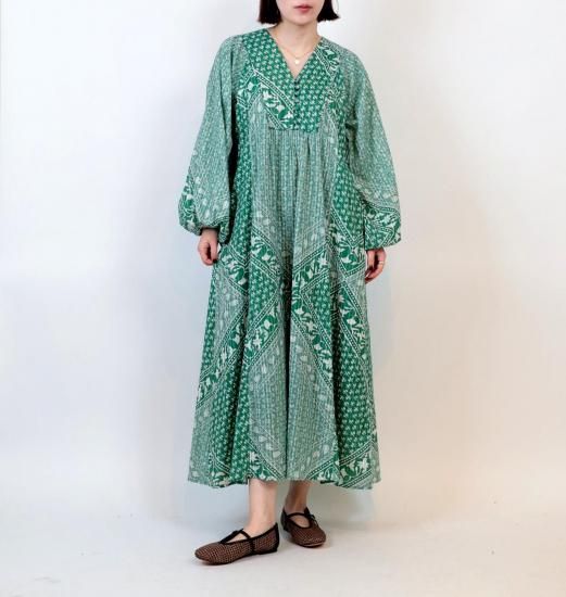 Sara mallika コットンルレックススカーフプリントドレス 30%OFF 「sara mallika」 Cotton Lurex Scarf Print Dress
