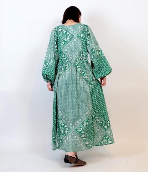 30%OFF 「sara mallika」 Cotton Lurex Scarf Print Dress