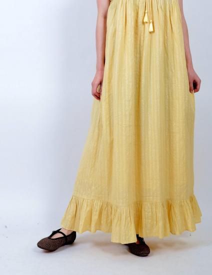 <img class='new_mark_img1' src='https://img.shop-pro.jp/img/new/icons11.gif' style='border:none;display:inline;margin:0px;padding:0px;width:auto;' /> sara mallikaCotton Stripe Jacquard Mirror Embroidery Dress