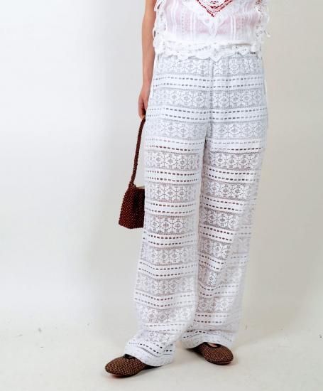 <img class='new_mark_img1' src='https://img.shop-pro.jp/img/new/icons11.gif' style='border:none;display:inline;margin:0px;padding:0px;width:auto;' /> sara mallika Cotton Border Lace Pants