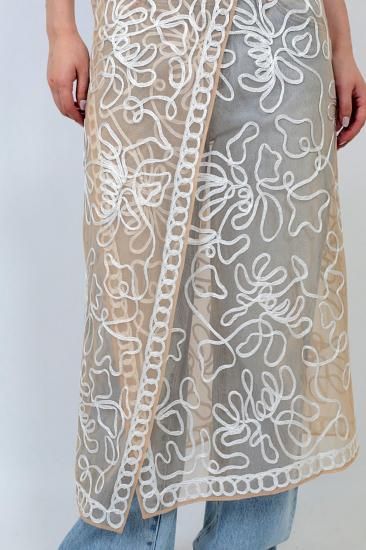 sara mallika」TULLE TAPE EMBROIDERY WRAP SKIRT - Bond Online Shop