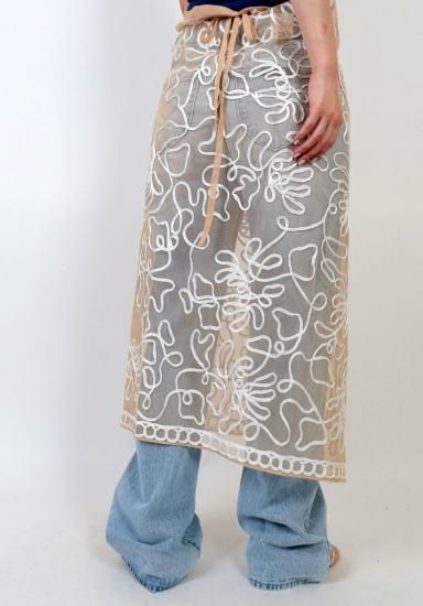 sara mallika」TULLE TAPE EMBROIDERY WRAP SKIRT - Bond Online Shop