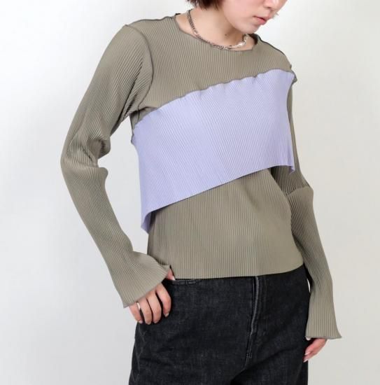<img class='new_mark_img1' src='https://img.shop-pro.jp/img/new/icons11.gif' style='border:none;display:inline;margin:0px;padding:0px;width:auto;' />2025todo kotohaykozawaSpiral Wave Long Sleeve Top / OAK.GRAY