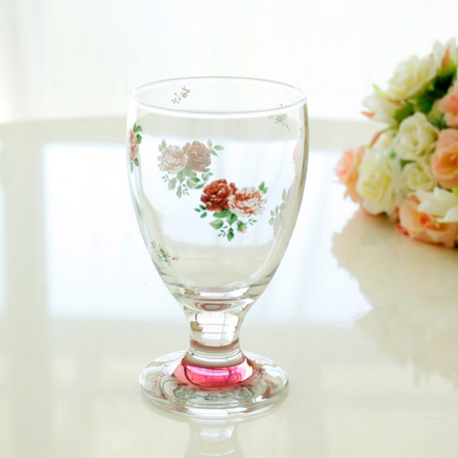 ジュースグラス タンブラー ロマンティックローズ 日本製 薔薇雑貨 かわいい コップ グラス 食器 花柄 おしゃれ