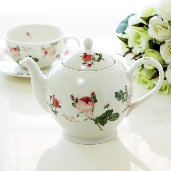 ギフト ティーポット ルドゥーテローズ 日本製 薔薇 エレガント バラ 花柄 食器 おしゃれ かわいい 結婚祝い プレゼント