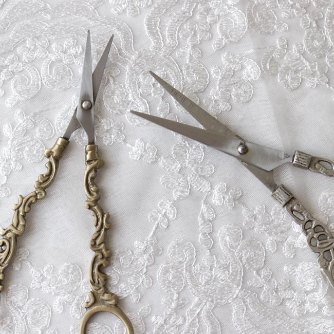 フランス　アンティーク　銀製品　1800年代　ハサミ　k18 no.1 フランスアンティーク ハサミ ブロカント | mamantique