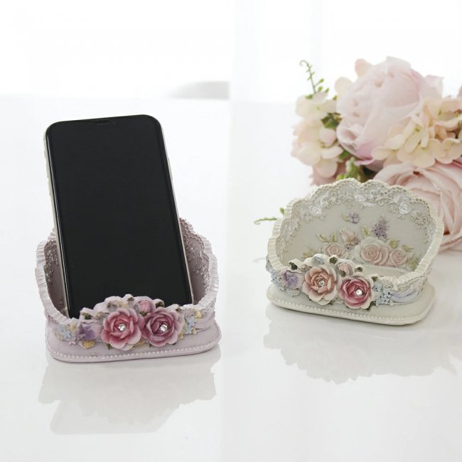 スマホスタンド スマートフォン スタンド 置き 薔薇のブーケ おしゃれ エレガント iPhone11 iPhone12 レース バラ 花柄