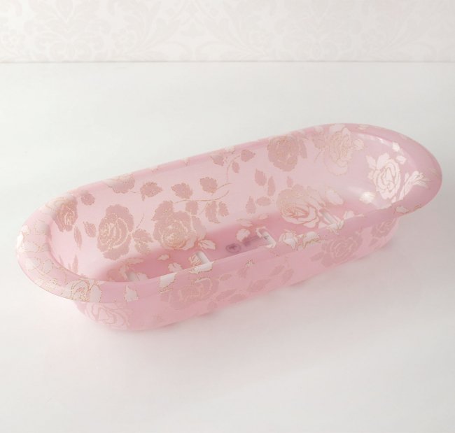 アクリルディスペンサースタンド ピンク 薔薇 ローズ かわいい 収納 お風呂 整理 ボックス バラ キラキラ 浴室 すっきり 華やか おしゃれ 高級感