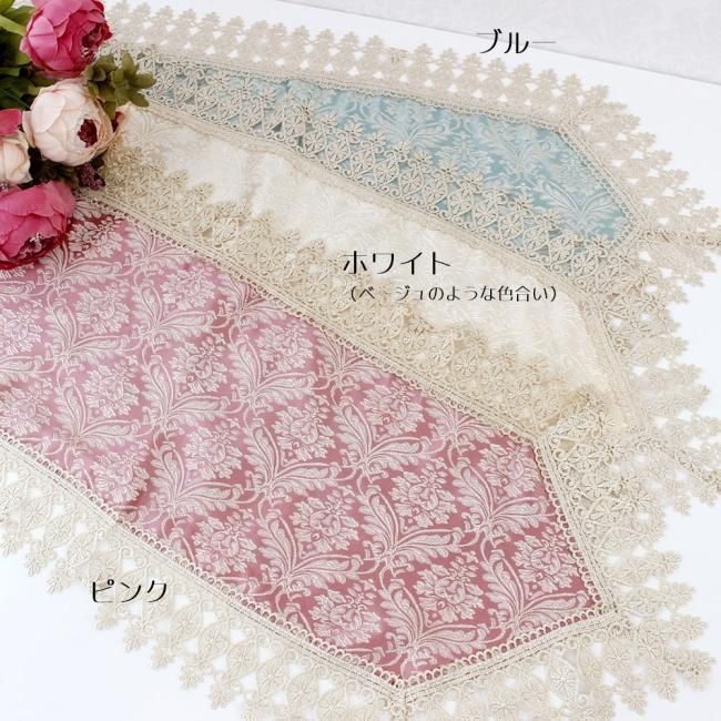 美品】フランスアンティーク 薔薇と植物柄ダマスク 赤ライン