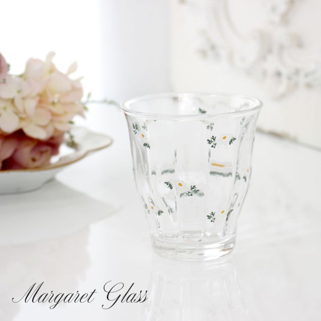 ガラス タンブラーマーガレット 日本製 薔薇 雑貨 姫系 食器 花柄 かわいい おしゃれ 白 コップ エレガント 上品 バラ グラス コップ フレンチ