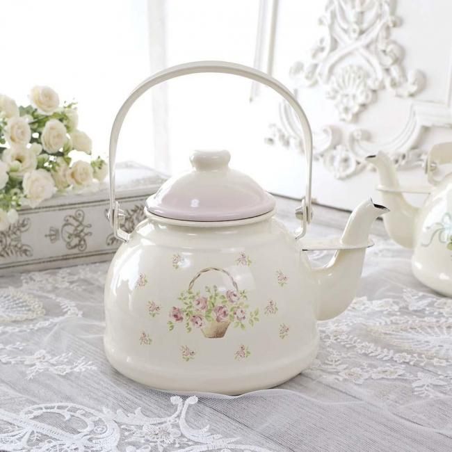 お値下げ♡イマンビビアンホーローケトルポットマニーローズバスケット薔薇琺瑯やかん Amazon.co.jp: イマンビビアン ホーローケトルポット 琺瑯薔薇