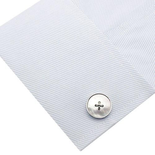 美品　ダンヒル　カフス　カフリンクス　ホワイトシェル　シルバー ホワイトシェル ボタン カフス - カフスボタン (カフリンクス