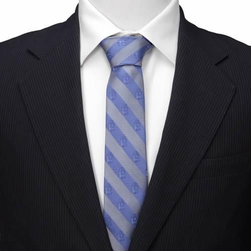 Star Wars スターウォーズ R2D2 ブルー グレー ストライプ ネクタイ