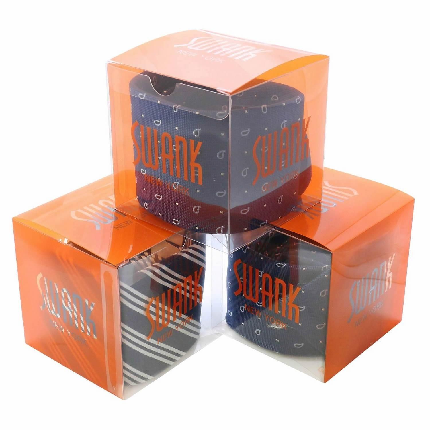 SWANK スワンク ブラック 釣竿 魚 ネクタイ ネクタイピン セット