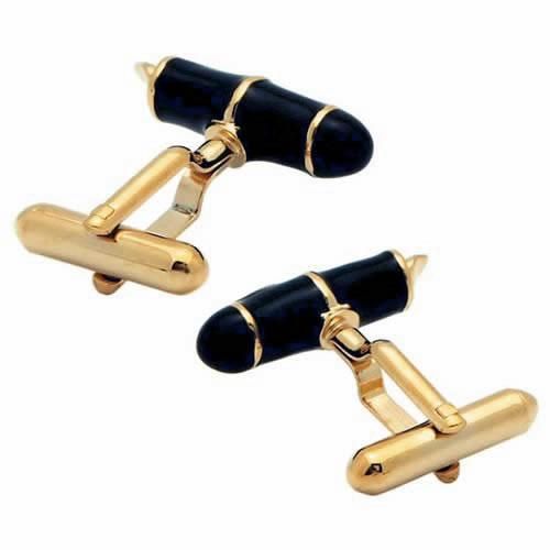 SWANK ゴールド ブラック 万年筆 カフス ネクタイピン セット - カフス