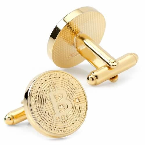 ゴールド 仮想通貨 ビットコイン カフス - カフスボタン