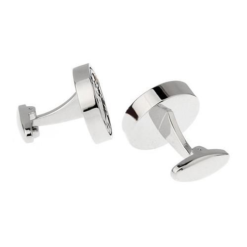 シルバー ネイビー スチームパンク 時計 ムーブメント カフス - カフス